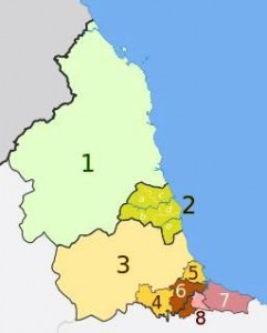 North East England map